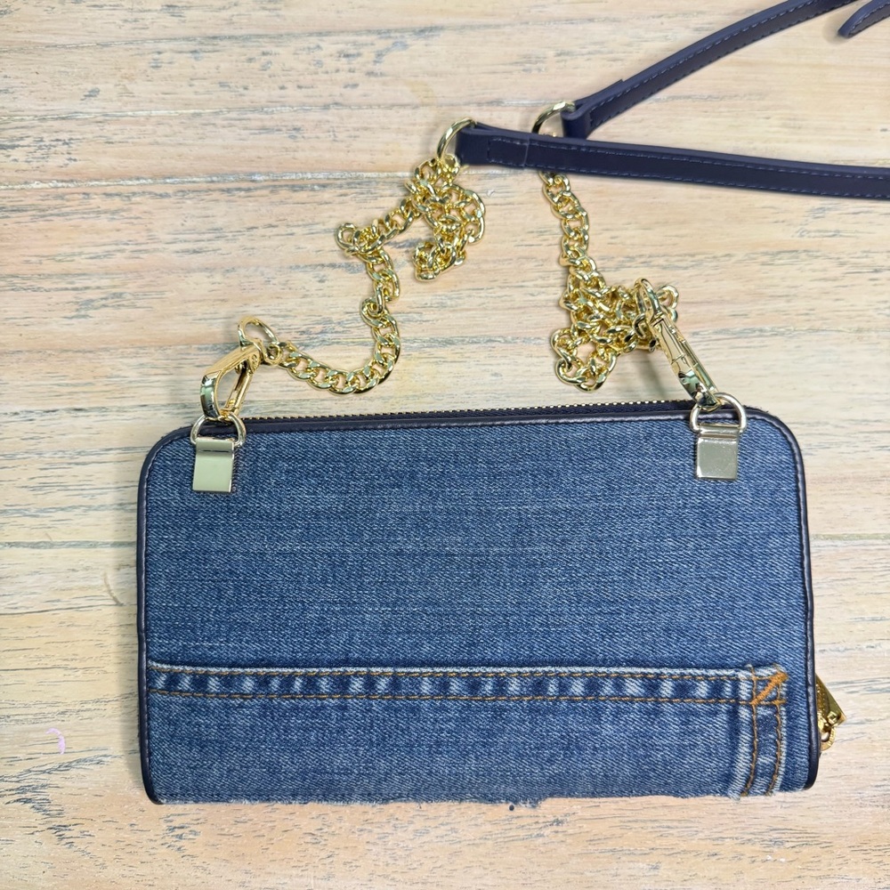 Dolce & Gabbana Denim Zipper Wallet On Chain - Picture 4 of 6